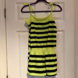 Neon and black romper